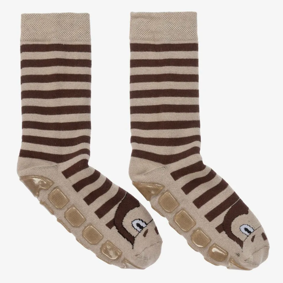 Country Kids Brown Striped Monkey Slipper Socks Best
