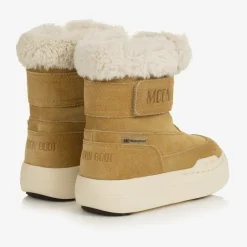 Moon Boot Brown Suede Leather Velcro Boots Outlet