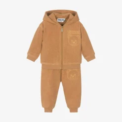 Moschino Baby Brown Teddy Bear Fleece Tracksuit Hot