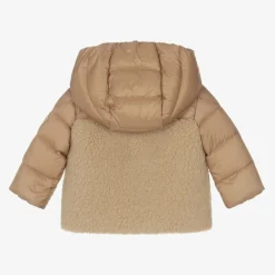 Moncler Enfant Brown Teddy Fleece Amin Hooded Coat Best