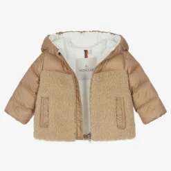 Moncler Enfant Brown Teddy Fleece Amin Hooded Coat Best