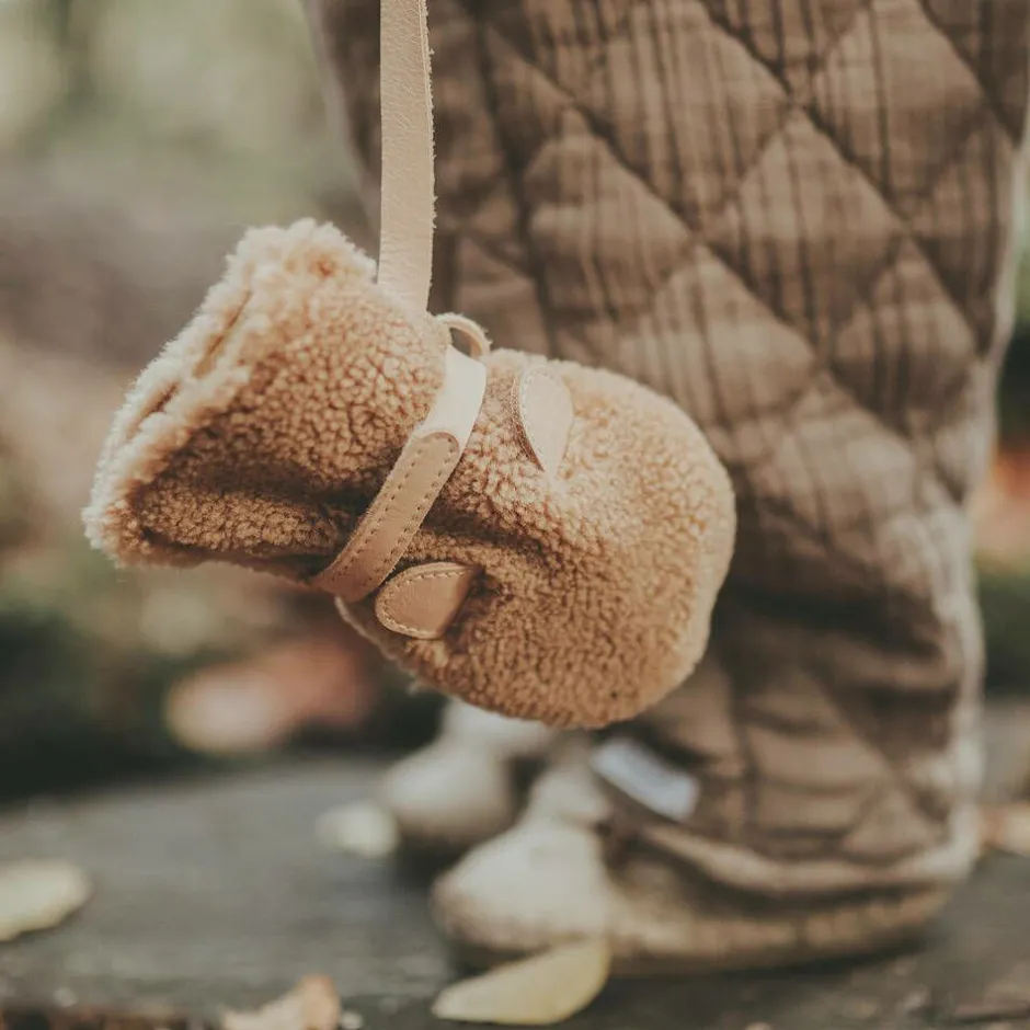 Donsje Brown Teddy Fleece Baby Mittens New