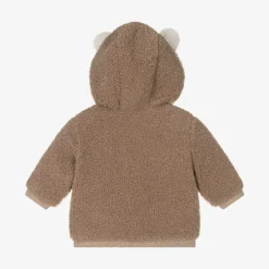 Mayoral Newborn Brown Teddy Fleece Zip-Up Baby Top Discount