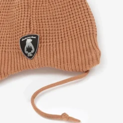 Deux par Deux Brown Viscose Knit Bear Hat Sale