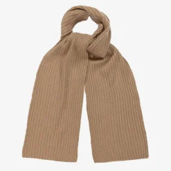 Jamiks Brown Wool & Viscose Knitted Scarf (190cm)