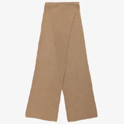 Jamiks Brown Wool & Viscose Knitted Scarf (190cm)