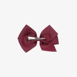 Peach Ribbons Burgundy Red Bow Hair Clip (12cm) Outlet