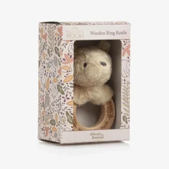 Rainbow Designs Classic Pooh Bear Wooden Rattle Toy (13cm) Hot