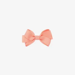 Peach Ribbons Coral Pink Bow Hair Clip (7cm)