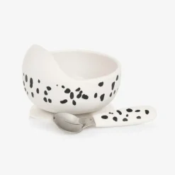 Elodie Dalmatian Print Feeding Bowl & Spoon Set Hot
