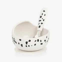 Elodie Dalmatian Print Feeding Bowl & Spoon Set Hot