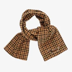 Mini Rodini Dark Beige Houndstooth Velour Scarf Best