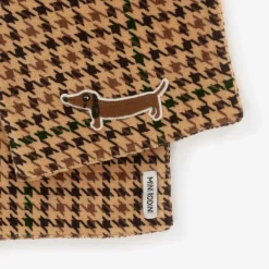 Mini Rodini Dark Beige Houndstooth Velour Scarf Best