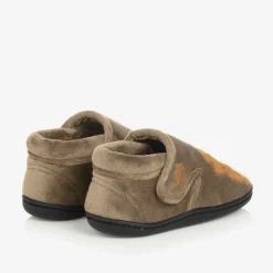 Chipmunks Dark Beige Velcro Lion Slippers Sale