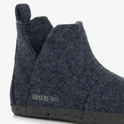 Birkenstock Dark Blue Wool Felt Slippers New