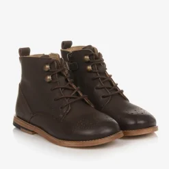 Young Soles Dark Brown Brogue Ankle Boots Outlet
