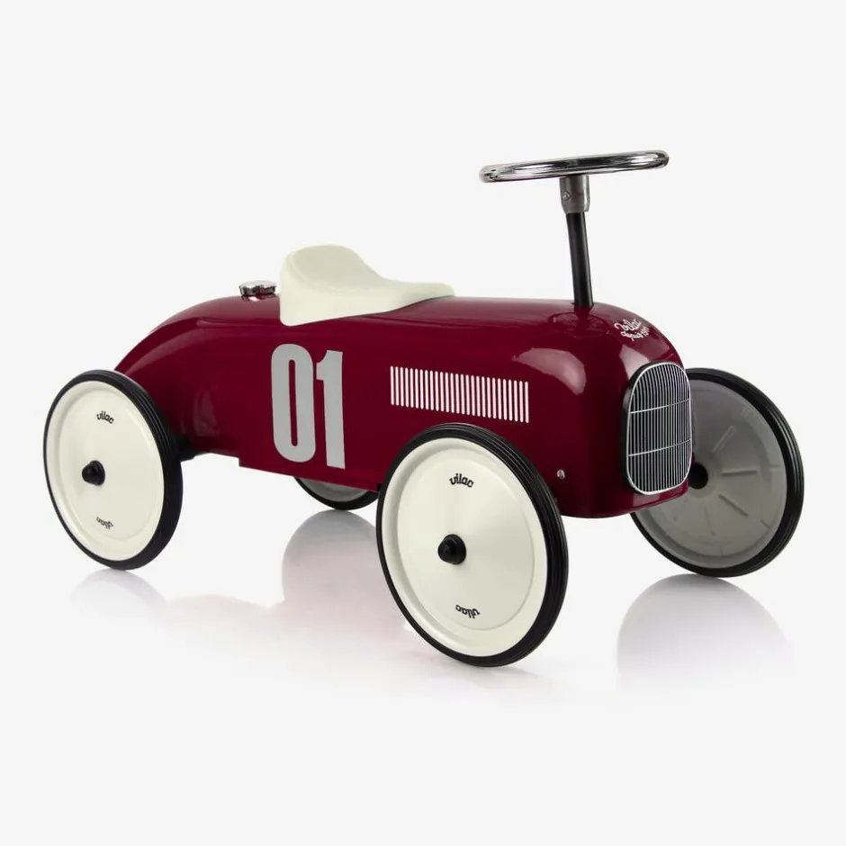 Vilac Dark Red Ride-On Vintage Car (76cm) New