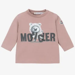 Moncler Enfant Dusky Pink Cotton Bear Top Discount