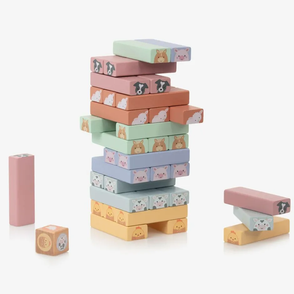 Orange Tree Toys Farmyard Animals Tumbling Tower Game Online