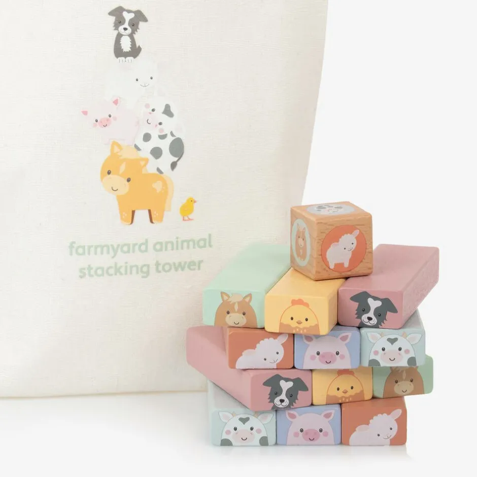 Orange Tree Toys Farmyard Animals Tumbling Tower Game Online