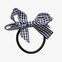 Peach Ribbons Gingham Bow Hair Elastic (7cm) Discount