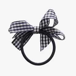 Peach Ribbons Gingham Bow Hair Elastic (7cm) Discount