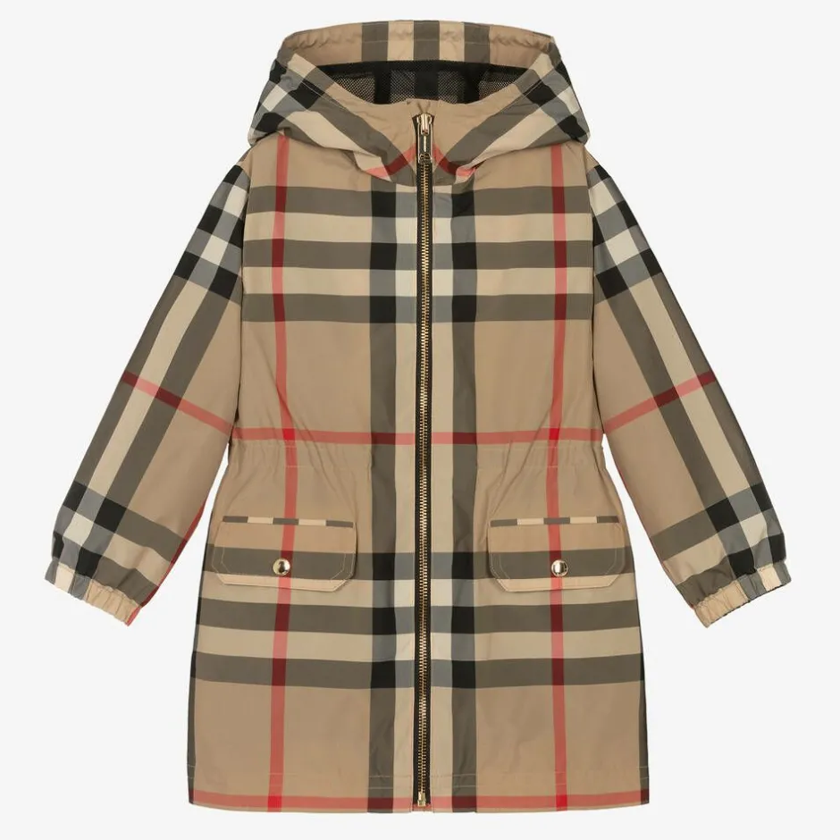 Burberry Girls Archive Beige Oversized Check Coat Hot