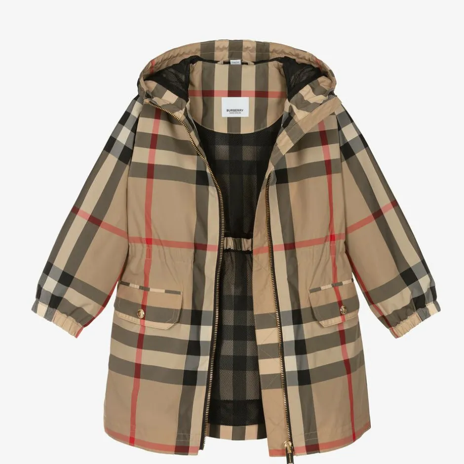 Burberry Girls Archive Beige Oversized Check Coat Hot