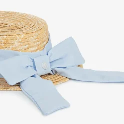 Patachou Girls Beige & Blue Straw Hat Outlet
