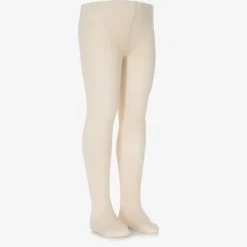 Mayoral Girls Beige & Gold Cotton Tights Sale