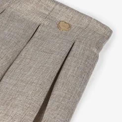 Le Chic Girls Beige & Gold Pleated Shorts Online