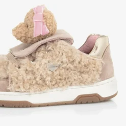 Monnalisa Girls Beige & Pink Teddy Bear Trainers Best