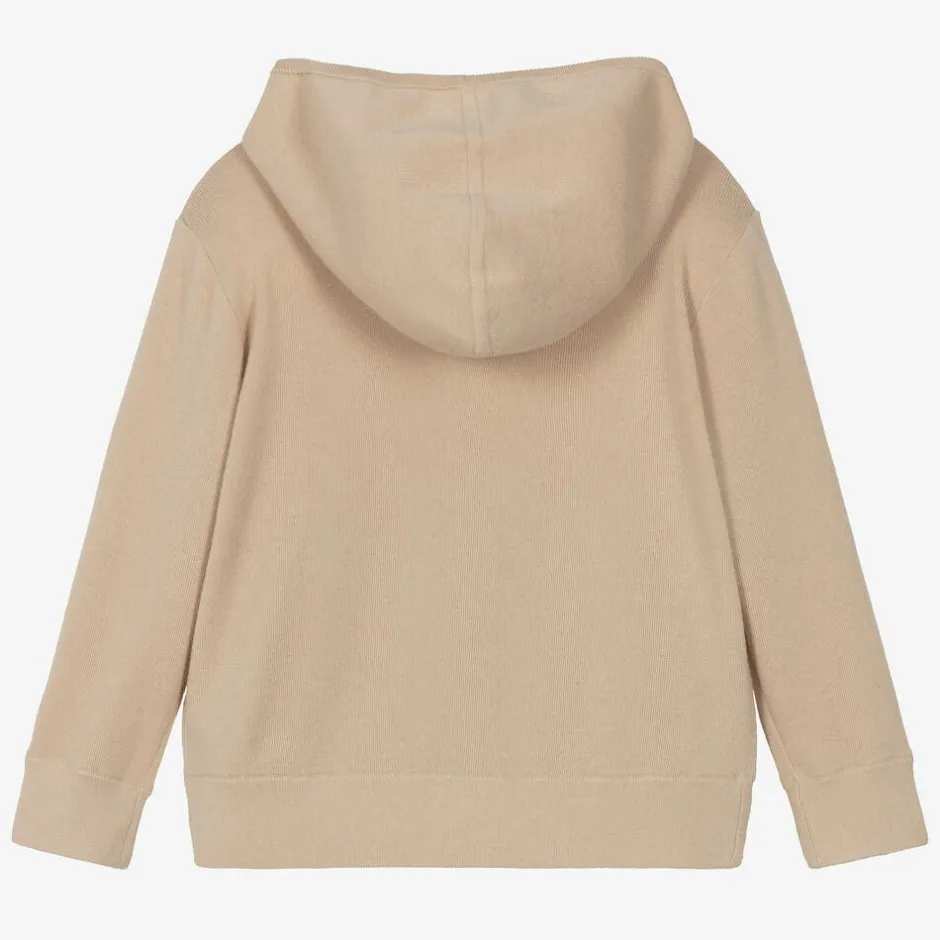 Burberry Girls Beige Cashmere EKD Zip-Up Hoodie PaleBiscuit Hot