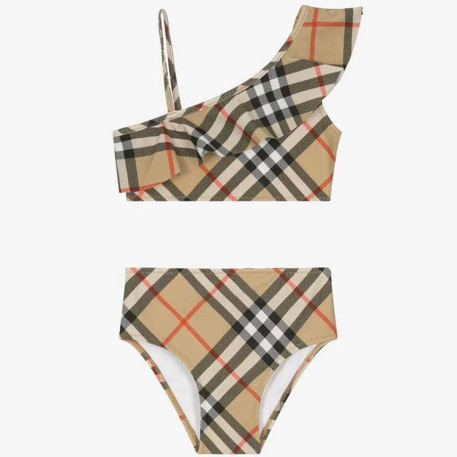 Burberry Girls Beige Check Bikini SandCheck Outlet