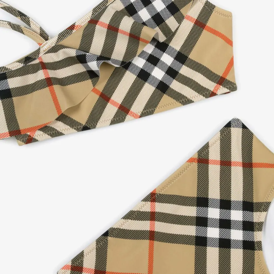 Burberry Girls Beige Check Bikini SandCheck Outlet