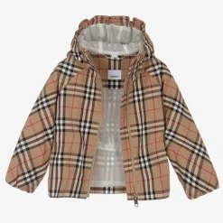 Burberry Girls Beige Checked Jacket