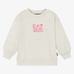 EA7 Emporio Armani Girls Beige Cotton EA7 Logo Sweatshirt Online