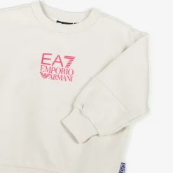 EA7 Emporio Armani Girls Beige Cotton EA7 Logo Sweatshirt Online