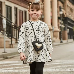 Mayoral Girls Beige Cotton Heart Print Dress Set Discount