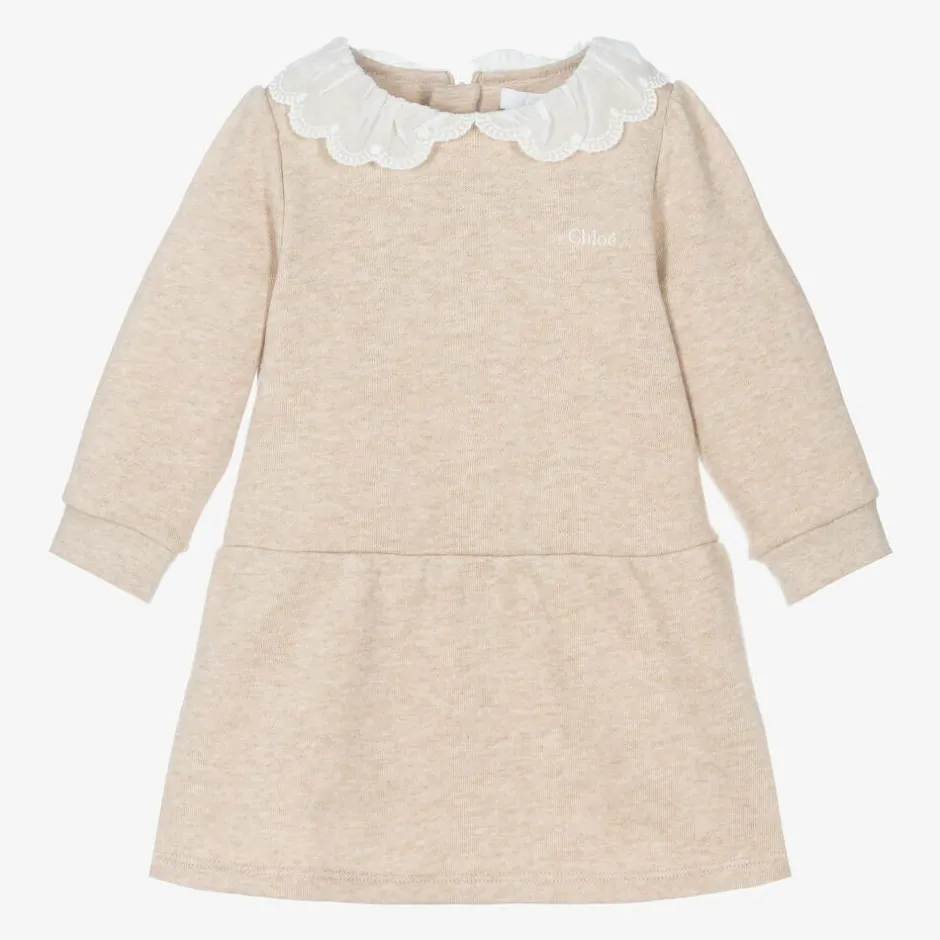 Chloé Girls Beige Cotton Sweatshirt Dress Best