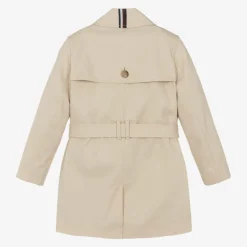 Tommy Hilfiger Girls Beige Cotton Trench Coat