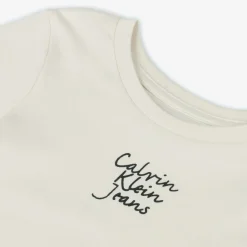 Calvin Klein Girls Beige Cotton T-Shirt Outlet