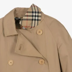 Burberry Girls Beige Cotton Twill Coat New