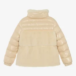 Moncler Enfant Girls Beige Down Padded Amabay Jacket Clearance