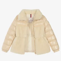 Moncler Enfant Girls Beige Down Padded Amabay Jacket Clearance