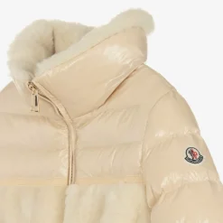 Moncler Enfant Girls Beige Down Padded Amabay Jacket Clearance