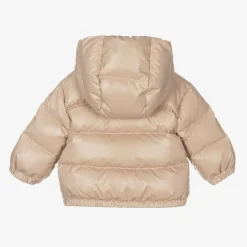 Moncler Enfant Girls Beige Down Padded Bluma Coat Outlet
