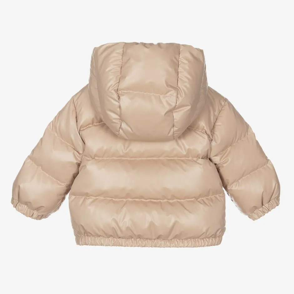 Moncler Enfant Girls Beige Down Padded Bluma Coat Outlet