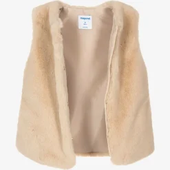 Mayoral Girls Beige Faux Fur Gilet Outlet