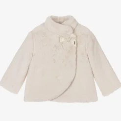 Mayoral Girls Beige Faux Fur Jacket Online